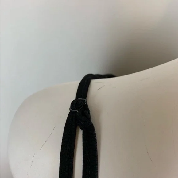 SHEIN Black V-Neck Ruched Lace-Up Crop Top- S - Picture 7 of 11